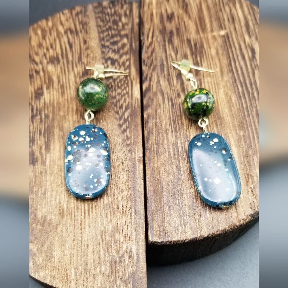 Spackled toadstool earringsโwhimsical jewelry E0337